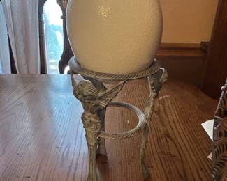 Ostrich egg on stand