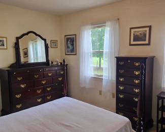 Dresser with mirror and full size bed available. Lingerie chest no longer available.