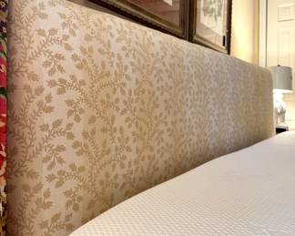 SOLD; upholstered king headboard and frame
