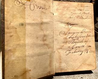 $2000; "Letters To A Young Lady" published 1798; interior view of inscription