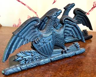 $60; vintage, cast iron eagle bookends; 4.5"h