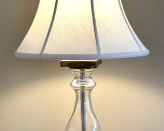 $250; MCM Paul Hanson glass lamp with brass base; 31"h