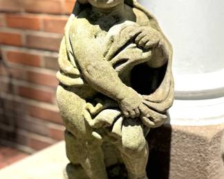 $200; concrete cherub with drape; 24"h