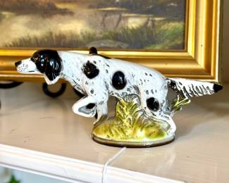 $60; cast iron Scott Productions pointer dog bottle opener; 3"h