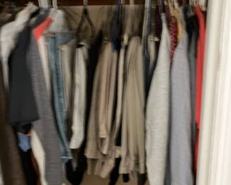 Men’s clothes and ties belts and shoes