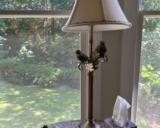 Vintage Berman parrot table lamp