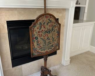 Antique Victorian pole screen