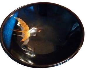 5
Vintage Otagiri Japan Cobalt Blue Crane Decorative Bowl