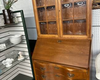 Antique bubble glass secretary