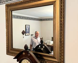 Antique clock and mirror