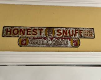 Antique screen door sign “Honest Snuff”
