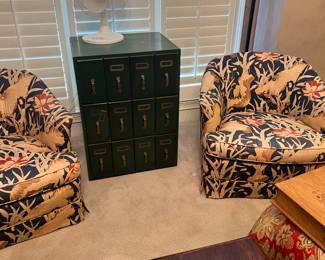 Chairs and 12 drawer file cabinet 