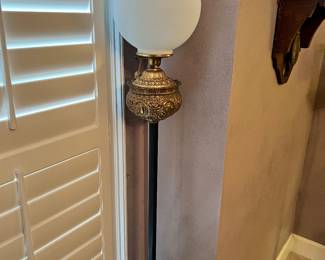 Antique oil floor lamp