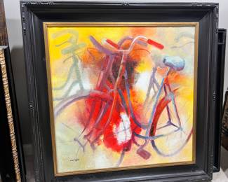 Abstract Impression painting, framed