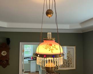Converted antique oil lamp