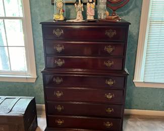 Mahogany chest on chest