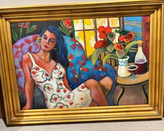 Peruvian painting, framed 