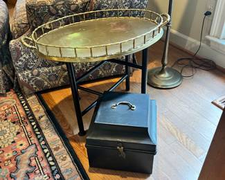 Brass serving table w/stand