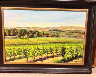 Oil on canvas, framed, landscape 