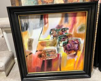 Abstract painting, framed