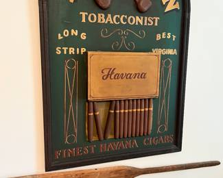 Advertising plaque and oar