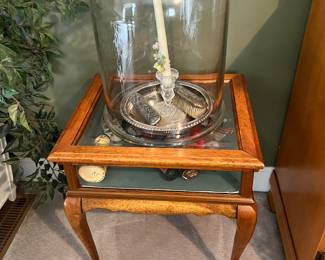 Mahogany and glass display table