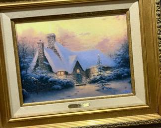 Thomas Kinkade print on canvas 