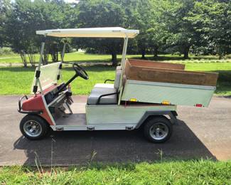 2004 Club Car gas powered golf cart with utility bed