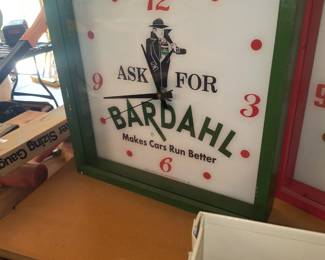 Milk glass bardahl clock face with frame