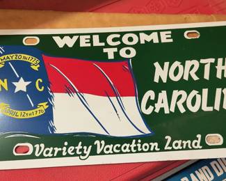 NOS vintage NC plate