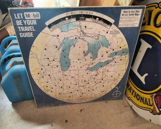 Mobile world map metal sign