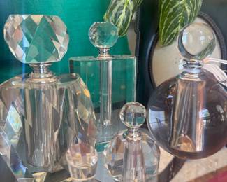 Gorgeous crystal bottles, perfume bottles etc