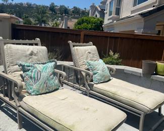Matching patio loungers
