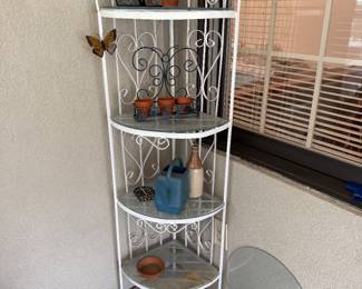 #60 Wrought iron bakers rack 18x13x57 $40.00