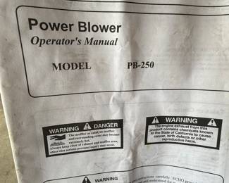 #86 ECHO power blower #PB-250 $75.00