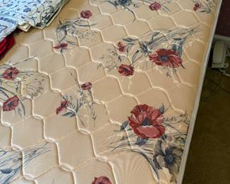 #26 Full size metal bedframe with mattress and boxspring $80.00