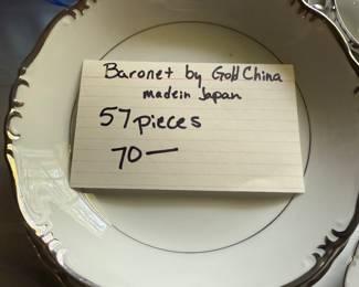 #45 Baronet China set by Gold China made in Japan 57 pieces $70.00