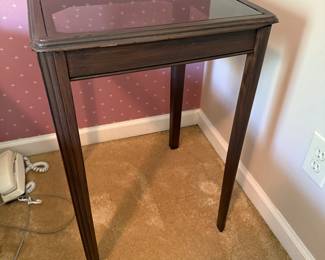 #27 Side table with glass top 18x26 $40.00