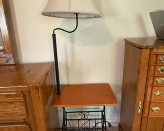 #43 Floor lamp with table 20x14x21 $50.00