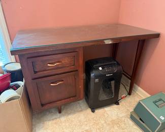 #62 Mid Century desk with glass top 48x24x29 $45.00