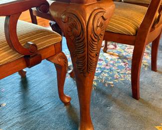 #1 Dining table with 1 leaf and 6 chairs. 70-88x42x29.5 $275.00