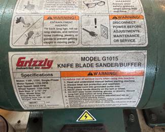 #104 Grizzley Industrial, Inc. Knife Blade Sander Buffer Model #G1015 $150.00