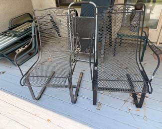 #66 Set of 2 wrought iron bouncy chairs $60.00