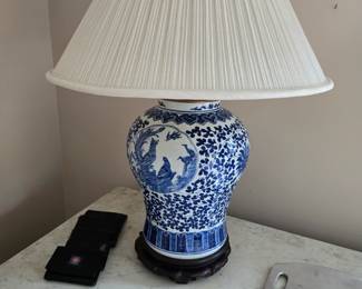 Pretty blue and white lamp