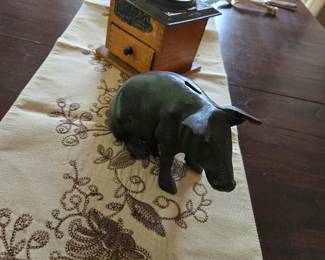 Cast iron pig bank