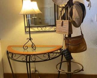 Entry Table, Lamp And Mirror