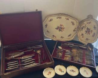 Silverware Set And Wooden Tray Set