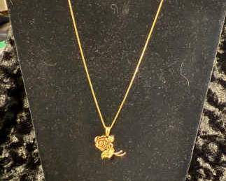 14K Gold Necklace And Charm