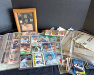 Stamps And Baseball Cards And Pins
