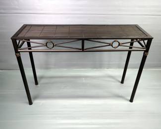 Metal Console Table with Wire Top